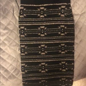 Bodycon Black and Gold Skirt